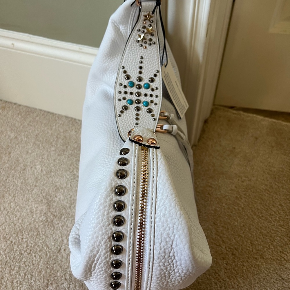 White leather purse